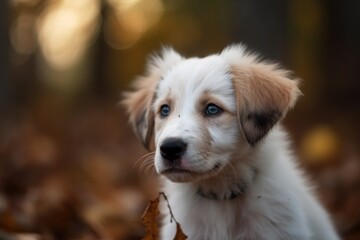 Poster - shot of an adorable puppy outside