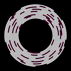 Wall Mural - concentric segments of circles. lines following a circle path. design element. abstract geometric pi