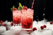 A tantalizing strawberry raspberry cocktail, bursting with fruity and juicy notes
