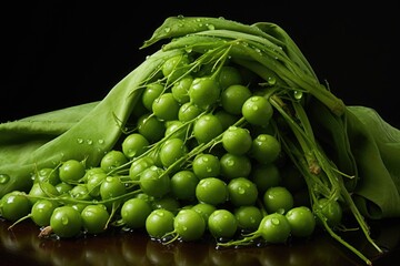 Wall Mural - a pile of fresh, green peas in a pod