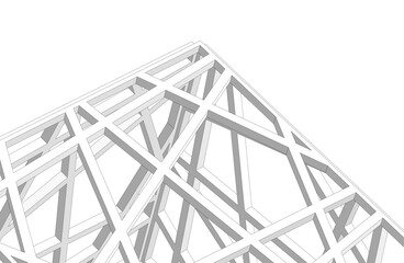 Sticker - Architectural background. Cube lattice construction