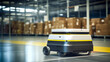 © Hor - Automated guided vehicle (AGV) moving in a warehouse.