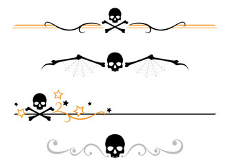 Wall Mural - A set of spooky Halloween dividers, skull and bones
