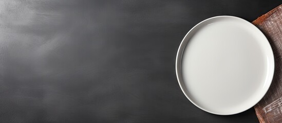 Poster - Chalkboard and white plate isolated on textucopy space image on isolated background with copy space for text