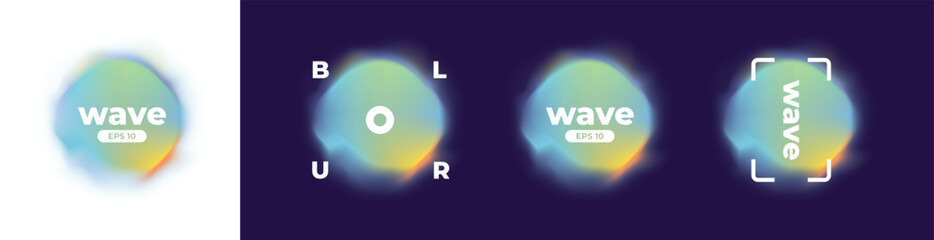 Wall Mural - circle banner with gradient isolated on black background. vector set. fluid vivid gradients for bann