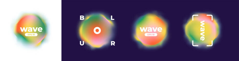 Wall Mural - circle banner with gradient isolated on black background. vector set. fluid vivid gradients for bann