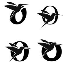 Letter O initial Logo | Set Of Brids | Number And Bird Logo