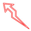© Nayan - Neon red arrow pointer on a transparent background. Red symbol of all direction arrow. Glowing signs best for social media, pointing, chart, success, stock market graphics.