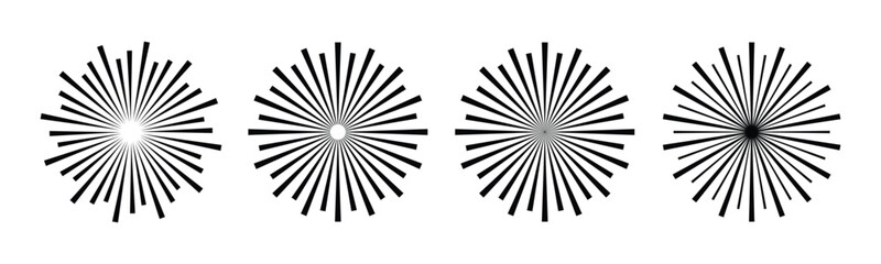 Wall Mural - sunburst vector set. sunburst element radial stripes. . collection of sunburst ray. sunburst icon. r