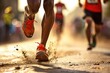© gankevstock - close up view of a runner legs running on wet asphalt surface or puddles after rain, blurred background
