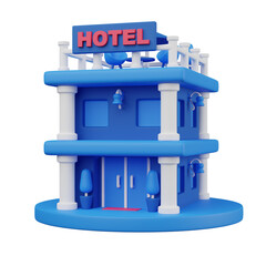 Hotel Building 3D render icon 