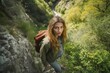 © Alfazet Chronicles - high angle shot of a beautiful young woman hiking through nature