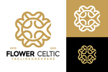 Flower Celtic Letter C Logo Design Vector Symbol Icon Illustration