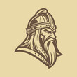 Viking head logo design vector symbol