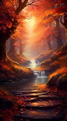 Wall Mural - Autumn or fall background. Vertical image