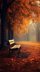 Wall Mural - Autumn or fall background. Vertical image