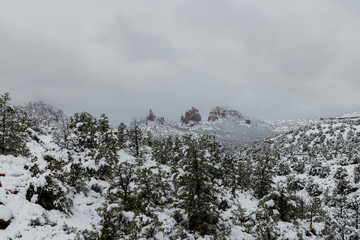 Poster - 
Snow Covered Landscape in Sedona Arizona in Winter