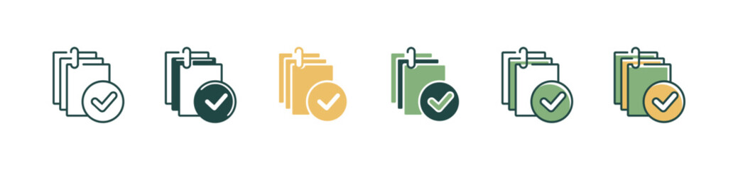Leinwandbilder - task list document approved with checkmark icon vector complete work checklist clipboard symbol illustration for web and app