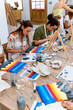 © Alfonso Soler - Painting Workshop. Concentrated painting class students.