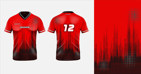sport jersey design template mockup polkadot abstract pattern for football soccer, racing, gaming, b