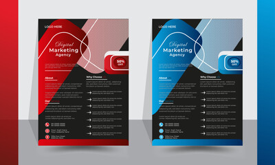 Modern exclusive corporate  flyer design Template in different color.