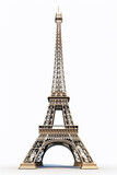 Fototapeta Boho - Eiffel Tower on white background