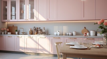 Poster - Luxurious and simple kitchen design, generated by AI