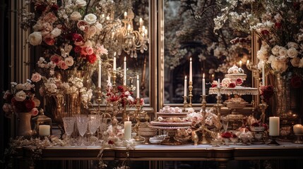 Luxurious wedding decoration, generated by AI