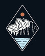 Emerald Lake in Yoho National Park vintage vector for badge t shirt sticker illustration
