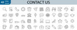 © Ruslan Ivantsov - set of 48 line web icons Contact us. Support, message, phone, globe, point, chat, call, info. Collection of Outline Icons. Vector illustration.