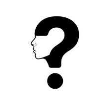Question Mark With Face Icon, Thinking Concept Design