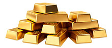 Gold bars stacks, cut out