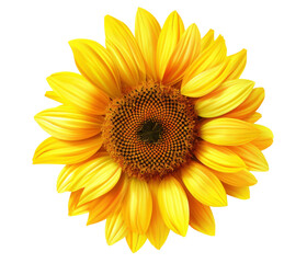 Wall Mural - one sunflower, png file of isolated cutout object on transparent background.