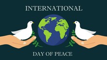 International Day Of Peace Animation Video With Hand And Bird. World Peace Day Animated
