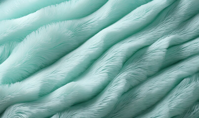 Texture background, plush fur in mint color.