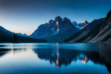  Reflection of mountains in lake Generated Ai