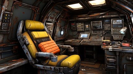 Canvas Print - a computer generated image of a cockpit