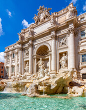 Famous Trevi Fountain In Rome, Italy