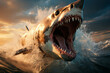 shark shark with big mouth attack in the ocean