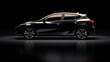 © pvl0707 - Automotive design of a sleek black hatchback from a side view. Ideal for automotive enthusiasts, designers, and advertising agencies.