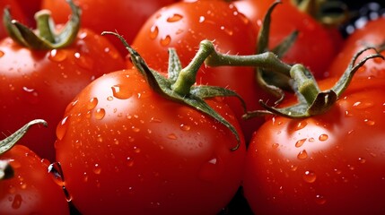 Wall Mural - Macro photo of tomatoes.