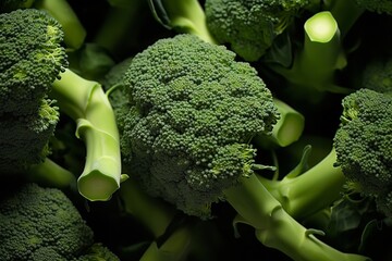 fresh green broccoli close up frame background wallpaper