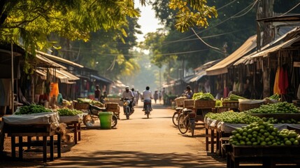 Wall Mural - countryside local street market at Thailand.