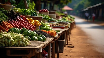 countryside local street market at Thailand.