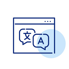 Wall Mural - translation chat. pixel perfect, editable stroke icon