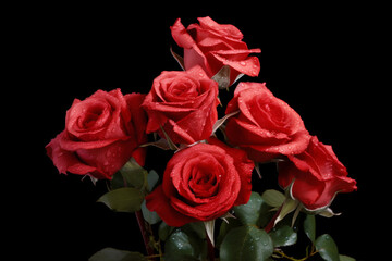 Wall Mural - A beautiful red rose symbolizes love and happiness