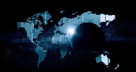 Poster - Global technologies concept. Elements of the image furnished by NASA
