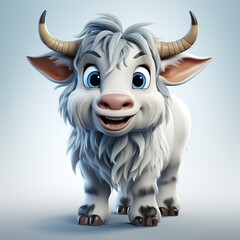 Sticker - 3d cartoon cute bull