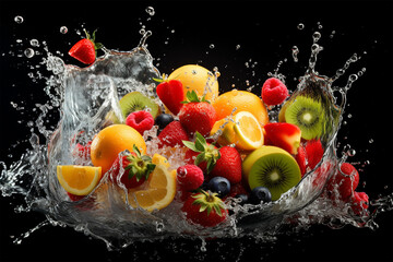  Früchte, Salat, Obst und Wasser