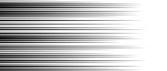 Wall Mural - straight speed lines repeating pattern. black and white horizontal stripes gradient. abstract fast e